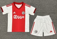 Kids 2025/26  Ajax Home Red & White Kids/Youth Soccer Uniform-522/507
