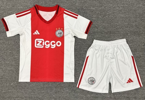 Kids 2025/26  Ajax Home Red & White Kids/Youth Soccer Uniform-522/507