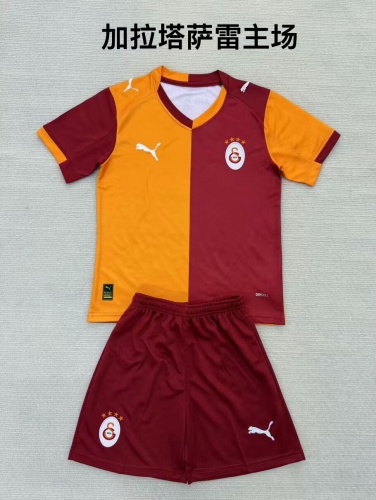 Kids 2025/26 Galatasaray SK Home Orange & Red Kids/Youth Soccer Uniform-208