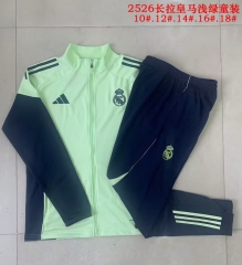 Kids 2025/26 Real Madrid Light Green Kids/Youth Jacket Unifom-815