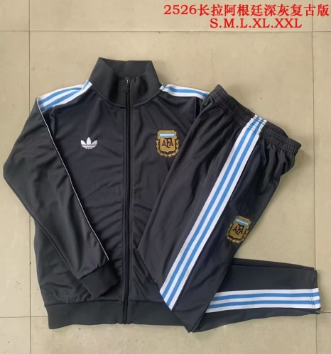 2025/26 Retro Argentina Dark Gray Soccer Jacket Uniform-815
