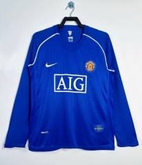 07/08 Retro Version Manited United Goalkeeper Blue LS Thailand Soccer Jersey AAA-811