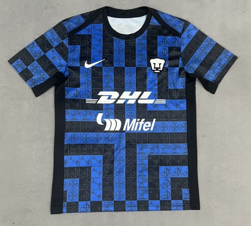 2025/26 Pumas UNAM Blue & Black Thailand Soccer Training Jersey-2146/23/47