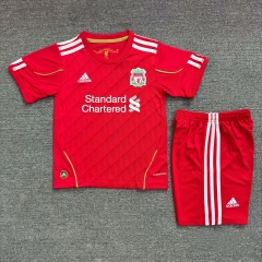 Kids 2010 Retro Version Liverpool Home Red Youth/Kids Soccer Uniform-811