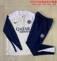Kids 2025/26 Inter Milan Rice White Kids/Youth Soccer Tracksuit Uniform-815
