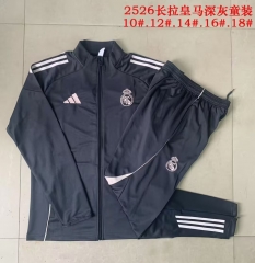 Kids 2025/26 Real Madrid Dark Gray Kids/Youth Jacket Unifom-815