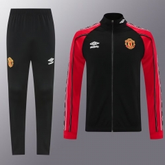 2025/26 Retro Manchester United Black Thailand Soccer Jacket Uniform-LH
