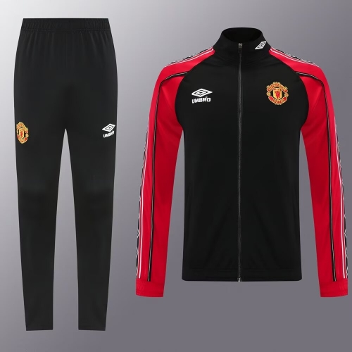 2025/26 Retro Manchester United Black Thailand Soccer Jacket Uniform-LH