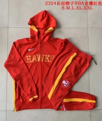 2023/24 NBA Atlanta Hawks Black With Hat Jacket Uniform With Hat-815