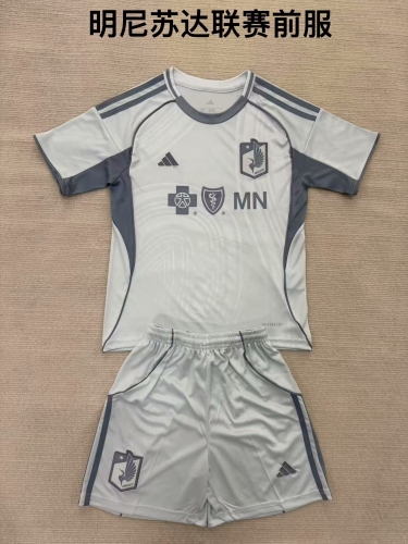Kids 2025/26 Minnesota United FC Gray & White Kids/Youth Soccer Uniform-208
