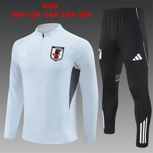 2025/26 Japan Light Blue Gray Kids/Youth Soccer Tracksuit Uniform-801