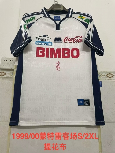1999-00 Retro Version Monterrey Away White Thailand Soccer Jersey AAA-2041/2178