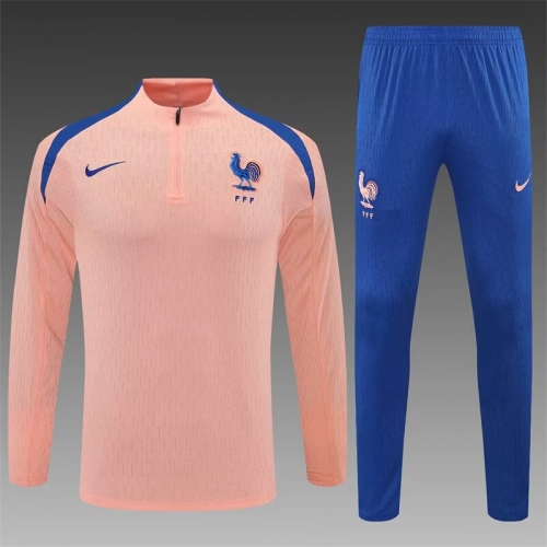 Player Version 2025-26 France Light Pink Thailand Soccer Tracksuit Uniform-801