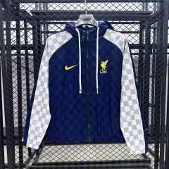2025-26 Liverpool Royal Blue Soccer Windbreaker Hoodies Top-47