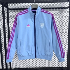 Double-Sided 2025/26 Arsenal Blue Windbreaker Hoodies Top-47