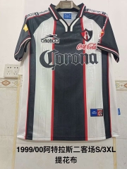 99/00 Retro Version Atlas FC 2nd Away Black & White Thailand Soccer Jersey AAA-2041