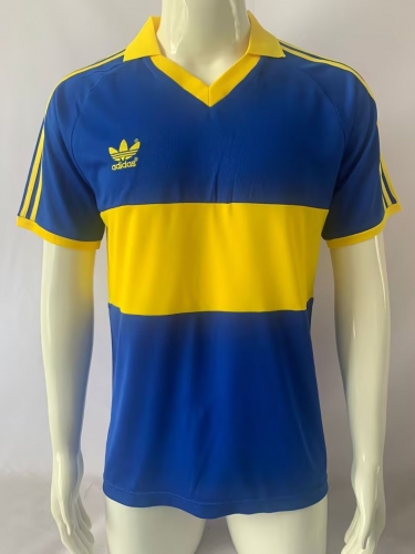 85/86 Retro Version Boca Juniors Home Yellow & Blue Thailand Soccer Jersey AAA-503
