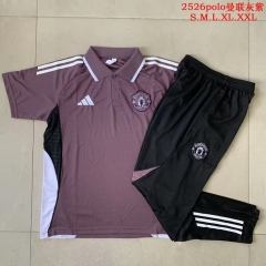 2025/26 Manchester United Purple Thailand Polo Uniform-815