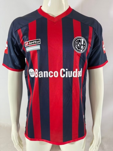 13/14 Retro Version San Lorenzo Home Red & Black Thailand Soccer Jersey AAA-503