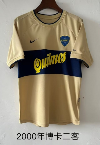 2000 Retro Version BOCA Juniors 2nd Away Yellow Thailand Soccer Jersey AAA-709