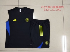 2025/26 Manchester United Black Thailand Tracksuit Uniform-815