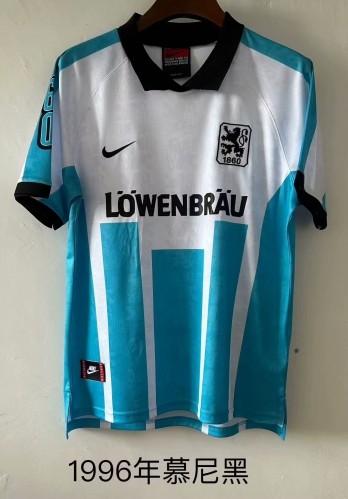 1996 Retro Version TSV 1860 München Home Blue & White Thailand Soccer Jersey AAA-709