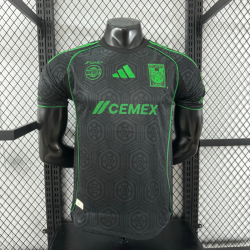 Player Version 2025/26 Tigre UANL 2nd Away Black Thailand Soccer Jersey AAA-XY