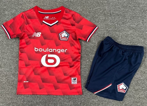 Kids 2025/26 Lille OSC Home Red Youth/Kids Soccer Uniform-1040/208