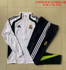 2025/26 Retro Real Madrid White Thailand Jacket Uniform-815
