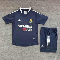 Kids 04-05 Retro Version Real Madrid Away Black Kids/youth Soccer Uniform-811