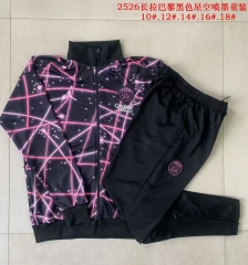 Kids 2025-26 Paris SG Black & Pink Kids/Youth Jacket Unifom-815