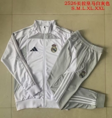 2025/26 Real Madrid Gray & White Thailand Jacket Uniform-411/LH/GDP