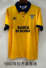 1992 Retro Version Lazio Away Yellow Thailand Soccer Jersey AAA-709
