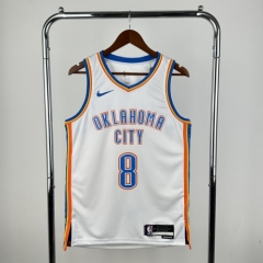 2023 Oklahoma City Thunder NBA White #8 Jersey-311