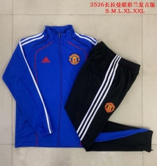 2025/26 Retro Manchester United CaiBlue Thailand Soccer Jacket Uniform-815