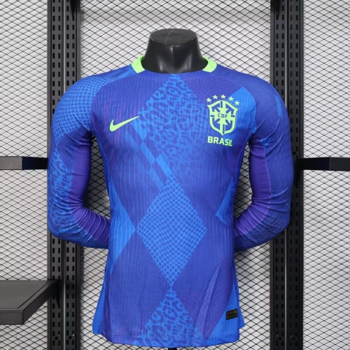 Player Version 2025/26 Brazil Away Blue Thailand LS Soccer Jeesey AAA-16/XY