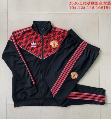 Kids 2025/26 Manchester United Black & Red Kids/Youth Jacket Uniform-815