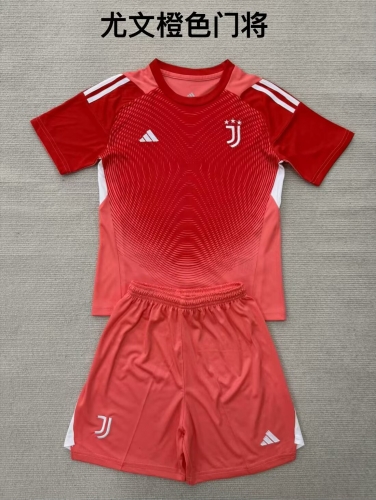 Kids 2025/26 Juventus Goalkeeper Red Kids/Youth Soccer Uniform-208