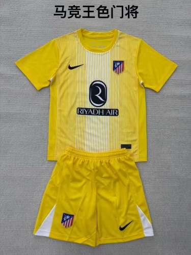 Kids 2025/26 Atletico Madrid Goalkeeper Yellow Youth/Kids Soccer Uniform-208