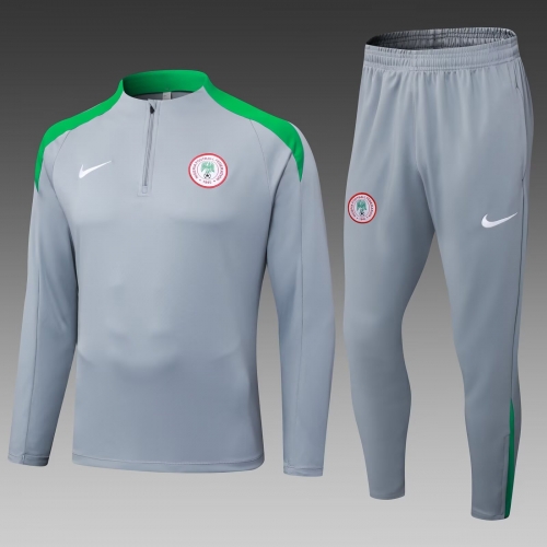 2025/26 Nigeria Gray Thailand Soccer Tracksuit Uniform-411