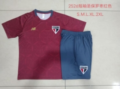 2025/26 Sao Paulo Red Shorts-Sleeve Thailand Soccer Uniform-815