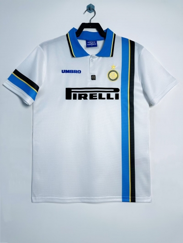 97/98 Retro Version Inter Milan Away White Thailand Soccer Jersey AAA-811