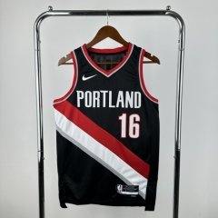 2023 Season NBA Portland Trail Blazers Away Black #16 Jersey-311