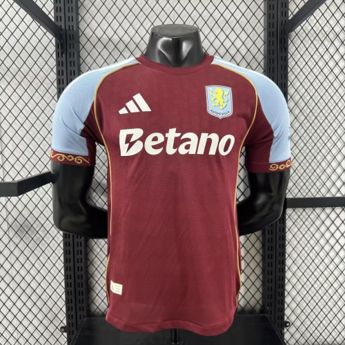 Player Version 2025-26 Aston Villa Home Red Thailand Soccer Jersey AAA-XY/308/MY
