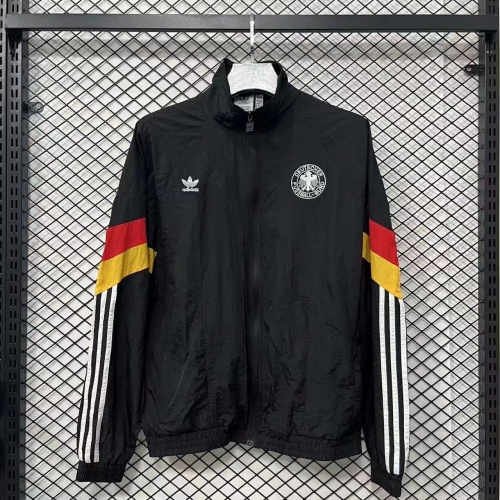 2025-26 Retro Germany Black Windbreaker Hoodies Top-47