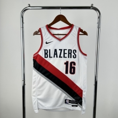 2023 Season NBA Portland Trail Blazers White #16 Jersey-311