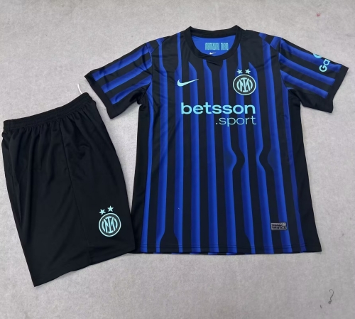 2025/26 Inter Milan Home Black and Bule Soccer Uniform-315