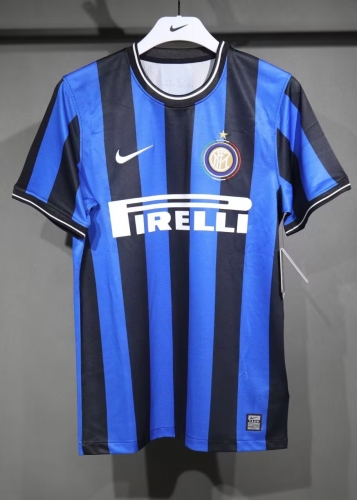 Player Retro Version 09/10 Inter Milan Home Blue & Black Thailand Soccer Jersey AAA-703