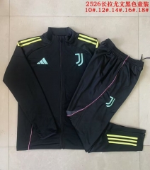 Kids 2025-26 Juventus FC Black  Kids/Youth Jacket Unifom-815