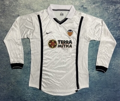 00/01 Retro Version Valencia Home White Thailand LS Soccer Jersey AAA-601